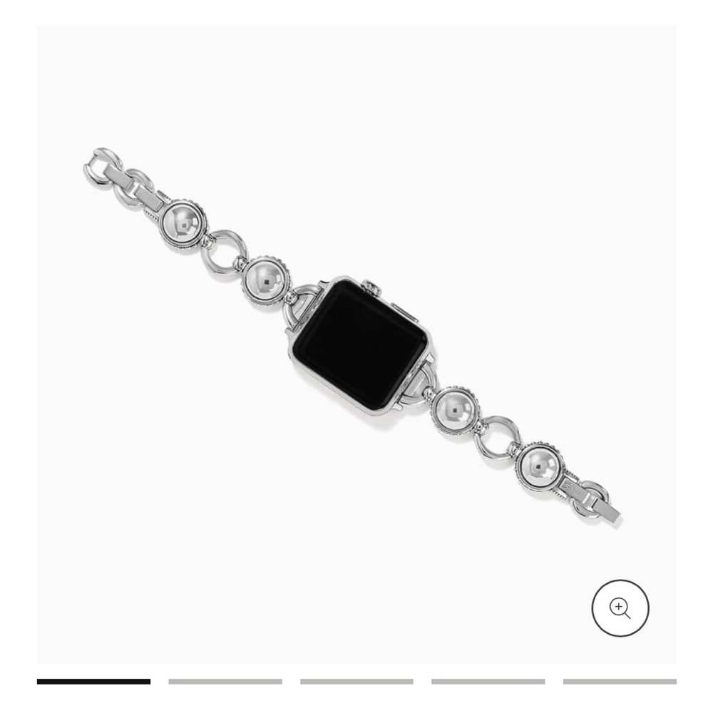 Brighton Silver Watch with Black Face fits Apple Watch 38/40/41 mm.